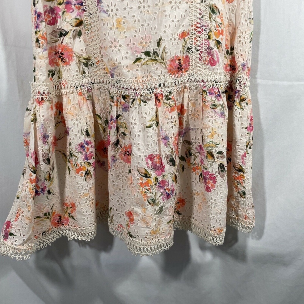 NWT GUESS [SZ Medium ] Martina Aged Floral‎ Cotton Eyelet Dress in Pinks - Picture 12 of 12